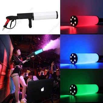 Led Dj Gun Smoke Fog Cannon Column Strong Cryo Stage Equipment Party Wedding Disco Night Club Concert Hand Hold Co2 Jet Machine
