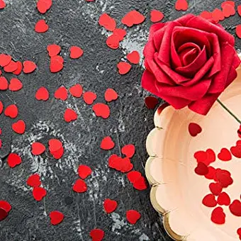 Biodegradable Paper Throwing Petals Love Heart Red Heart Foil Metallic Confetti heart for Party Decoration Wedding decoration