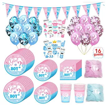 Party Supplies Baby Kit Set Shower Foil Elegant Poppers Pink Sticker Black Balloon with Confetti Gender Reveal