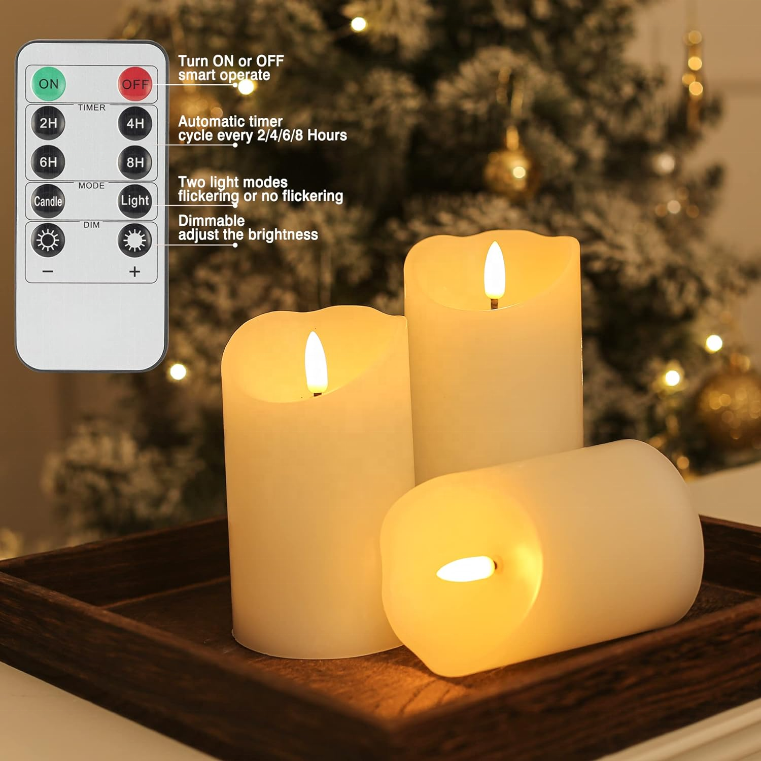 Wholesale home decoration flameless moving wick led candle