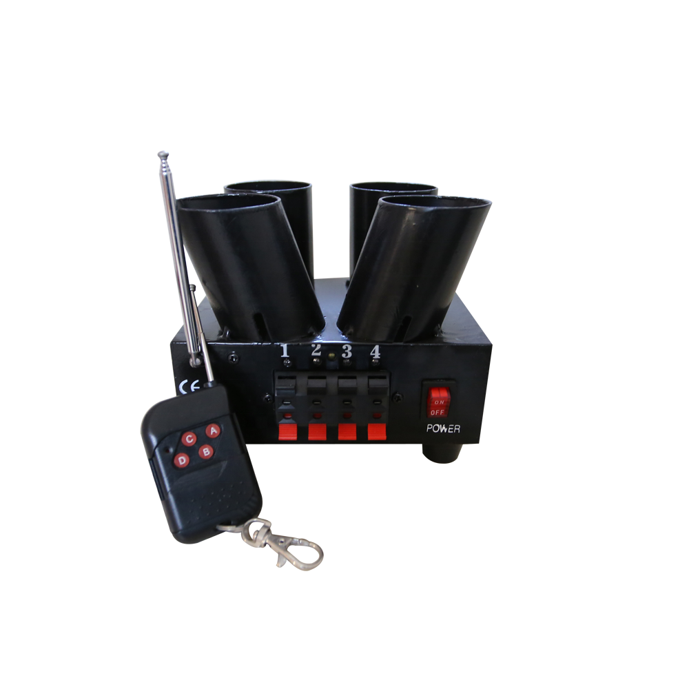 2 shots fan + 2shots straight cold pyro remote control firing systems