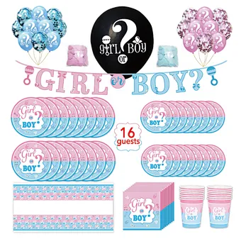 Party Supplies Baby Kit Set Shower Foil Elegant Poppers Pink Sticker Black Balloon with Confetti Gender Reveal