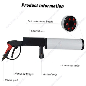 Led Dj Gun Smoke Fog Cannon Column Strong Cryo Stage Equipment Party Wedding Disco Night Club Concert Hand Hold Co2 Jet Machine