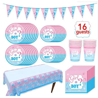 Party Supplies Baby Kit Set Shower Foil Elegant Poppers Pink Sticker Black Balloon with Confetti Gender Reveal
