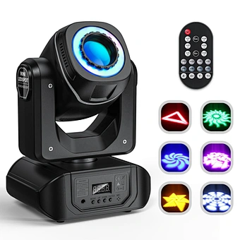 120W Led Moving Head Lamp Gobos 8 Colors With Remote Control For Wedding Christmas Dj Disco Ktv Bar Party Stage Effect Lights