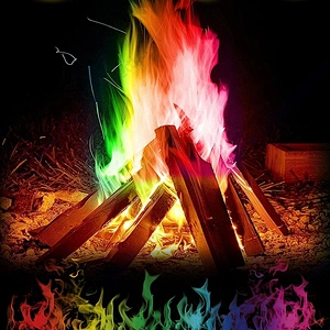 Rainbow Color Changing Packets Fire Pit Campfire Bonfire Fireplace Mystic Colorful Magic Fire Mystical Coloured Flame