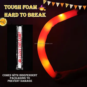 Bulk Purple RGB LED Foam Cheer Tube Customizable Glow Sticks in the Dark for Halloween Parties Customized Baton Cheering