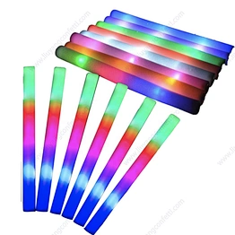 Bulk Purple RGB LED Foam Cheer Tube Customizable Glow Sticks in the Dark for Halloween Parties Customized Baton Cheering