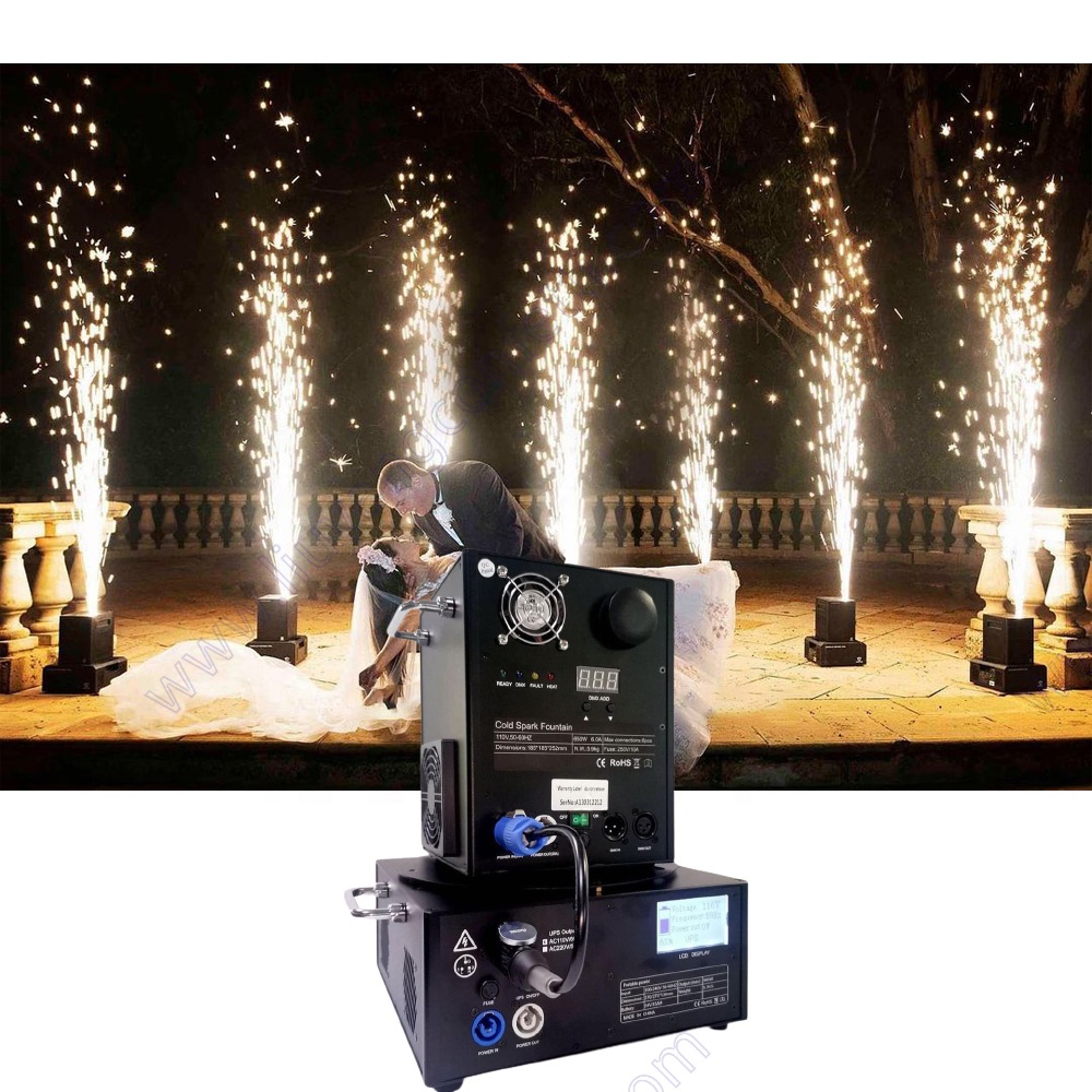 Party Show Decoration Flycase Dmx Remote Control Sparking 600w Celebration 5m Firework Fountain Stage Wedding Cold Spark Machine