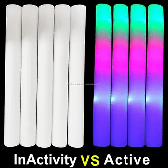 Bulk Purple RGB LED Foam Cheer Tube Customizable Glow Sticks in the Dark for Halloween Parties Customized Baton Cheering