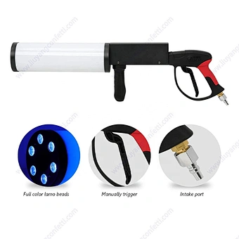 Led Dj Gun Smoke Fog Cannon Column Strong Cryo Stage Equipment Party Wedding Disco Night Club Concert Hand Hold Co2 Jet Machine