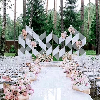 Mariage Aisle Runner Mirrored Pvc Walkway Width Stage Decoration Miroir Cadre Dance Floor Backdrop Wedding Mirror Carpet