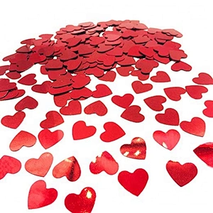 Biodegradable Paper Throwing Petals Love Heart Red Heart Foil Metallic Confetti heart for Party Decoration Wedding decoration