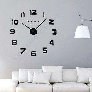Diy Living Room Decor Acrylic Mirror Sticker Battery Operated Modern Home Decoration Office Bedroom Classroom Large Wall Clock