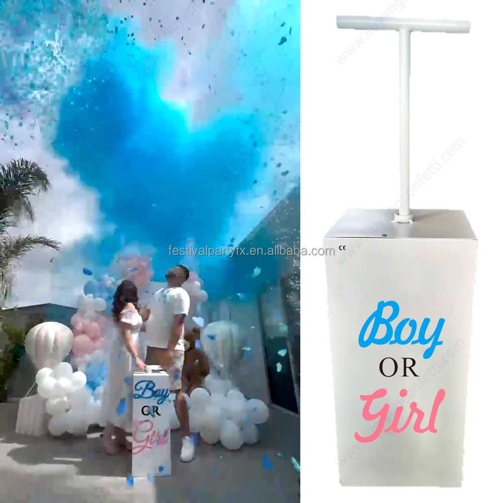 Electronic Remote Control Colorful Confetti Cannon Machine Gender Reveal Smoke Baby Shower Powder Fireworks Party Popper Spray