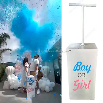 Electronic Remote Control Colorful Confetti Cannon Machine Gender Reveal Smoke Baby Shower Powder Fireworks Party Popper Spray