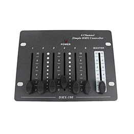 Mini 6-Channel DMX512 Controller for LED Par & DJ Lights Simple  Console with DC9V Adapter  for Party Supplies