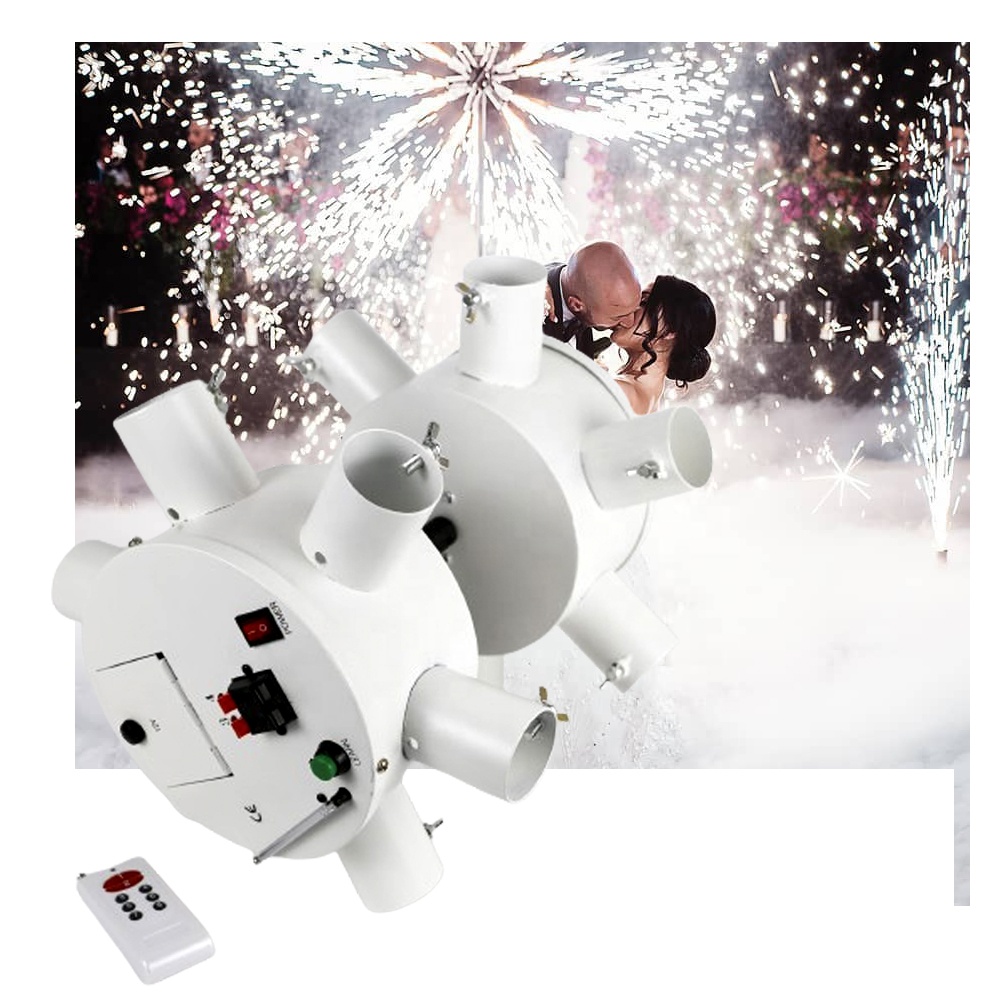 12 Cue 12 Channel Circle Shape Rotate Double Wheel Wireless Remote Control Cold Pyro Fireworks Firing System