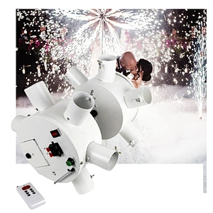 12 Cue 12 Channel Circle Shape Rotate Double Wheel Wireless Remote Control Cold Pyro Fireworks Firing System