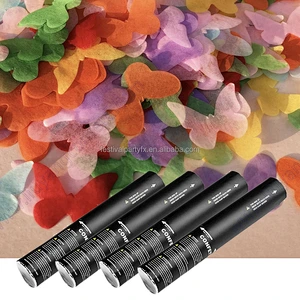 Party Color Biodegradable White Gold Butterfly Shape Confetti Popper Bulk Party Popper Confetti Shooter Wedding Confetti Cannon