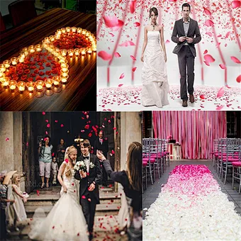 100pc Color Real Touch Fabric Red Artificial Rose Petals Flower Silk for Valentine Day Wedding Decoration Event Satin Decorative