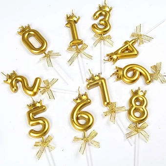 Wholesale Party Decoration Allite Birthday Number Candle Wax Cake Candle Wholesale Number 0-9 Wax Cake Candle