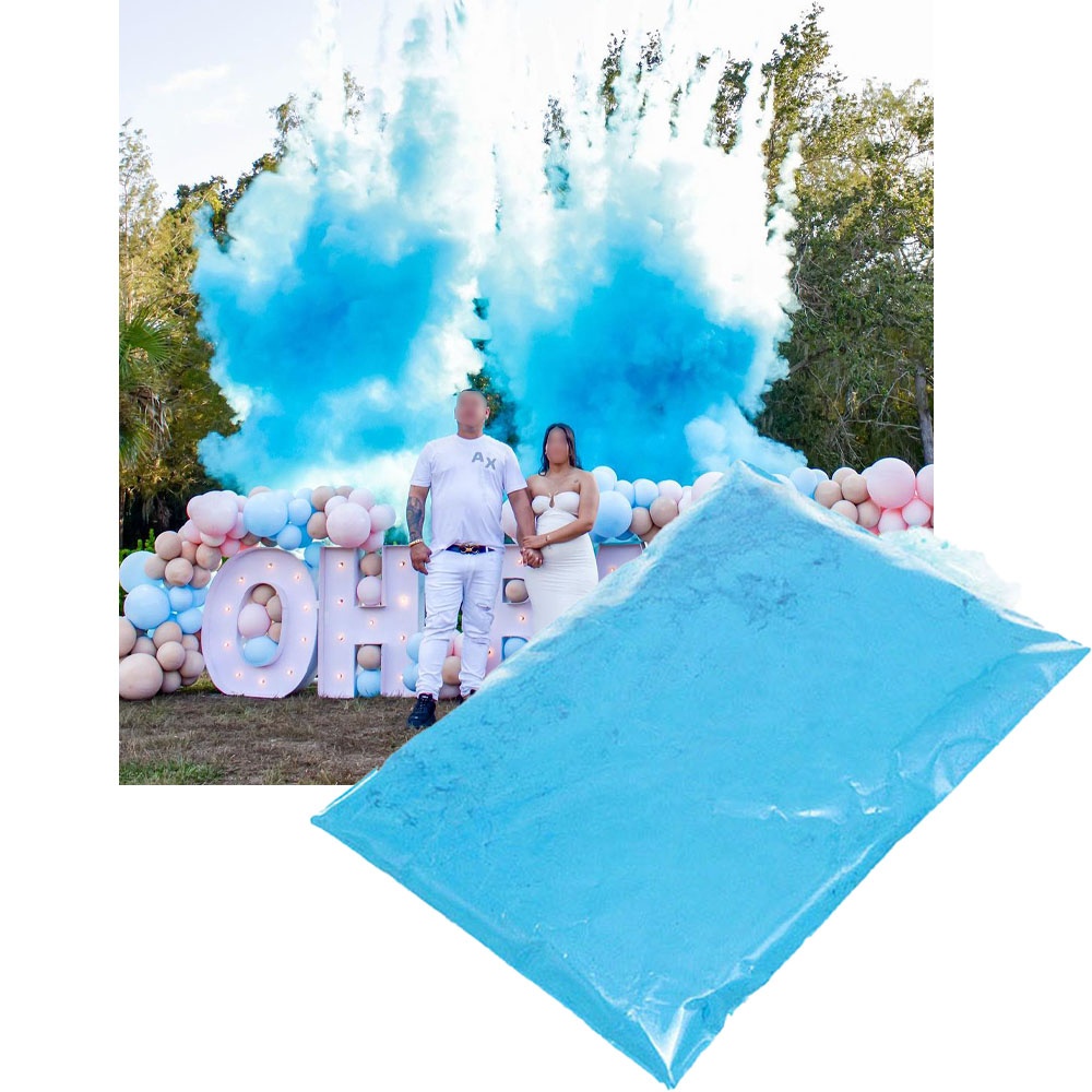 SFX Gender Reveal Baby Shower Smoke Dyeing Dye Supplies 100gram Organic Powder Color Run Holi Color Powder for Outdoor Parties