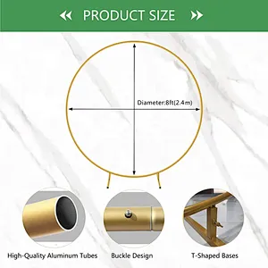Hot Selling Wedding Backdrop Arch Elegant Wedding Gold Metal Arch Background for Party Events Decoration