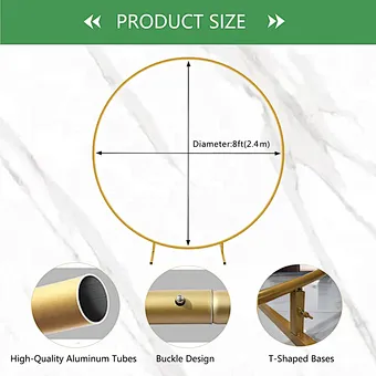 Hot Selling Wedding Backdrop Arch Elegant Wedding Gold Metal Arch Background for Party Events Decoration