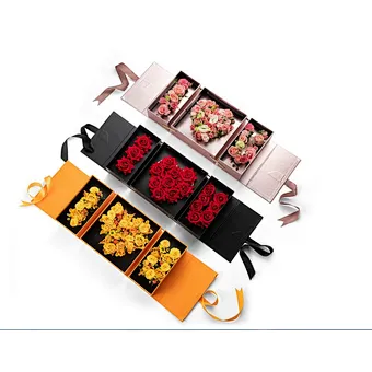 I Love You Gift Box Romantic Custom Eternal Life Flower Packing Rose Soap Package Heart Shape Luxury Valentine Day Paper Wedding