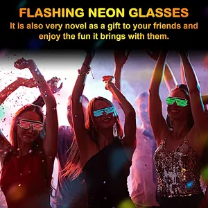 LED Shutter Glasses with Luminous Display for Christmas Party Transparent Showcase Window and Light-Up Feature Event Supplies
