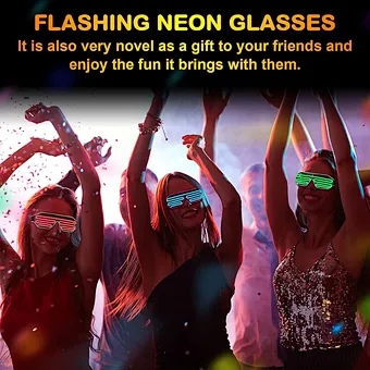 LED Shutter Glasses with Luminous Display for Christmas Party Transparent Showcase Window and Light-Up Feature Event Supplies