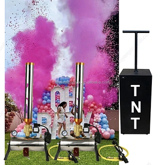 Electronic Remote Control Gender Reveal Smoke Machine Powder Fireworks Outdoor Party Props Colorful Confetti Cannon Machine