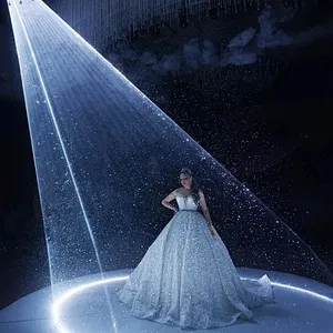 RGB Full-Color 3D Laser Projector AC Disco Party Stage Lamp for Christmas Show First Dance Marriage Wedding