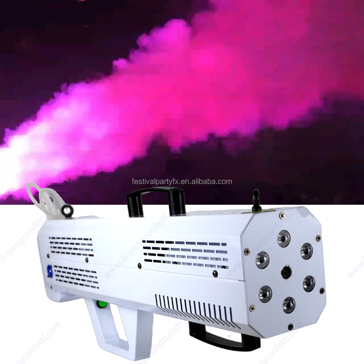 1500W RGB LED Air Column Gun Portable Iron Smoke Gun for Concerts Nightclubs DJs Parties-Hot Selling Event Stage FX Dancer