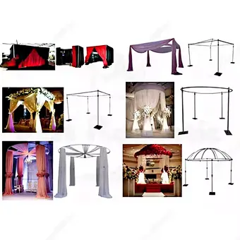 Adjustable Wedding Tube and Drapery Column Backdrop Stand