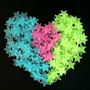 3d Diy Night Giant Dot Fluorescent 100pc/bag Kids Room Decoration Glowing Luminous Moon Wall Sticker Glow in Dark Star