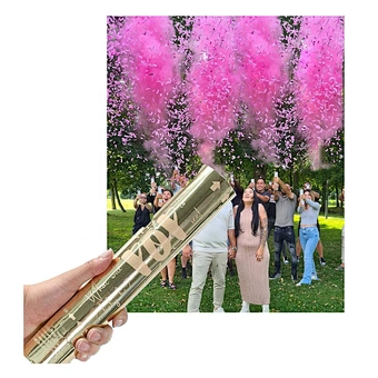 Boy & Girl Baby Shower Gender Reveal Confetti Powder Cannon New Year Party Supplies Popper Smoke Powder Confetti Stick Cannon