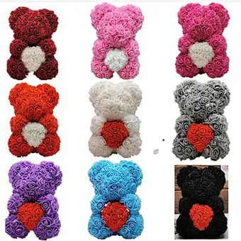 Premium Wholesale Foam/PE Rose Bear for Mother's Day and Christmas Gifts Popular Valentines Day Present