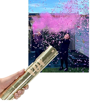 Wholesale Boy or Girl Baby Shower Confetti Powder Cannon Gender Reveal Party Supplies Popper Smoke Powder Confetti Stick Cannon