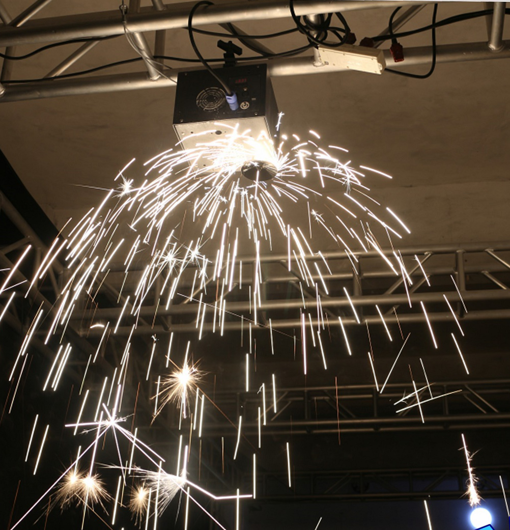 Reusable DMX and Remote Control Stage air Burst Spiral Fountain Waterfall Cold Pyro Rain Meteor Shower Effect for Wedding Events