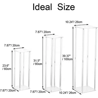 80cm Tall Transparent Decorative Flower Arrangement clear Acrylic Flower Stand for Wedding Table Centerpiece