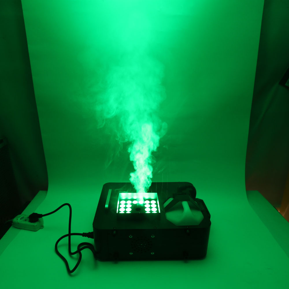 1500W DMX 24 LED RGB Vertical Fog Machine RGB Stage Light with Remote Control Electric Smoke Machine for Wedding