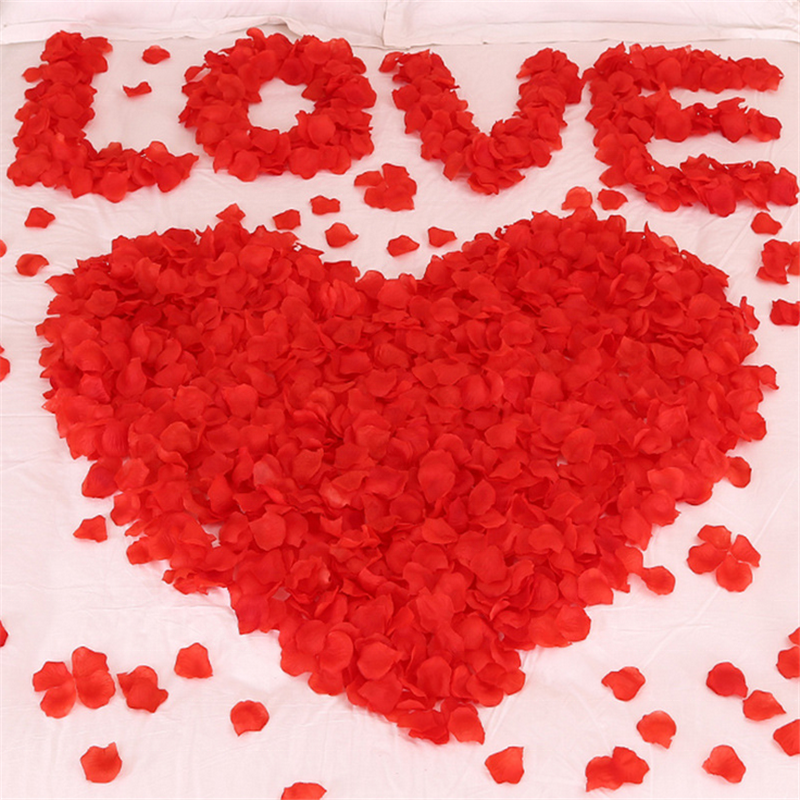 100pc Color Real Touch Fabric Red Artificial Rose Petals Flower Silk for Valentine Day Wedding Decoration Event Satin Decorative