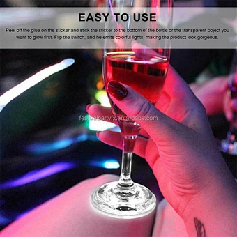 Led Coasters Halloween Christmas Bar Decor Neon Light up Sticker Drinks Wine Glass Party Supply Cup Luminous Led Bottle Lights