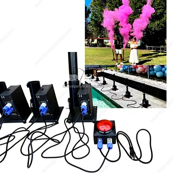 Magic Pink & Blue Electric Powder Cannon for Backyard Gender Reveal Color Burst Machine Baby Shower Party Decoration