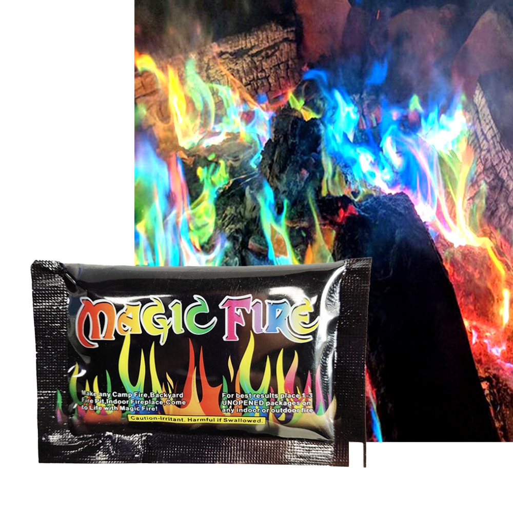 Professional Factory Wholesale Campfire Wood Burning Powder Brilliant Color Kraft Paper Bag Halloween Mystical Flames Magic Fire