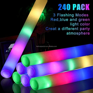 Wholesale RGB Custom Logo Cheering Glowing Light up Party Led Foam Sticks for Concert Parties Neon Party
