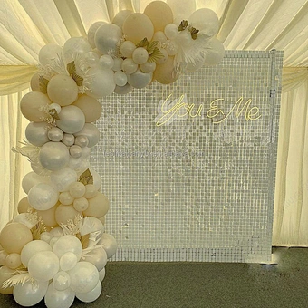 Sequin Wall Panel Wedding Party Decoration Reflective Sequin Panel Backdrop Wall Shimmer Sequin Wall Panel