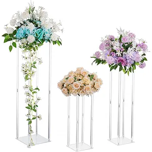 80cm Tall Transparent Decorative Flower Arrangement clear Acrylic Flower Stand for Wedding Table Centerpiece